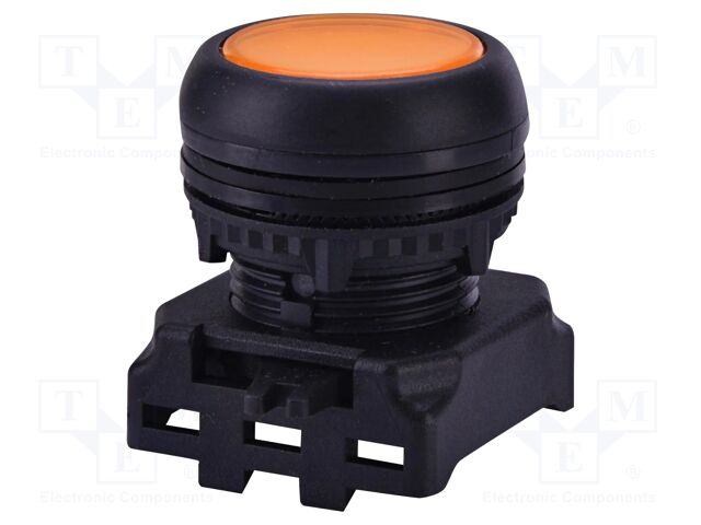 Switch: push-button; 22mm; orange; LED; IP65; flat; E; Pos: 2; Ø22.5mm