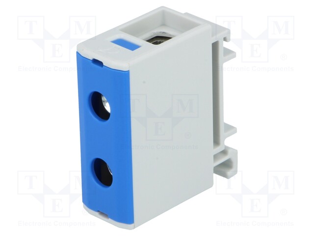 Splice terminal: rail; 1.5÷50mm2; ways: 1; terminals: 2; blue; TS35