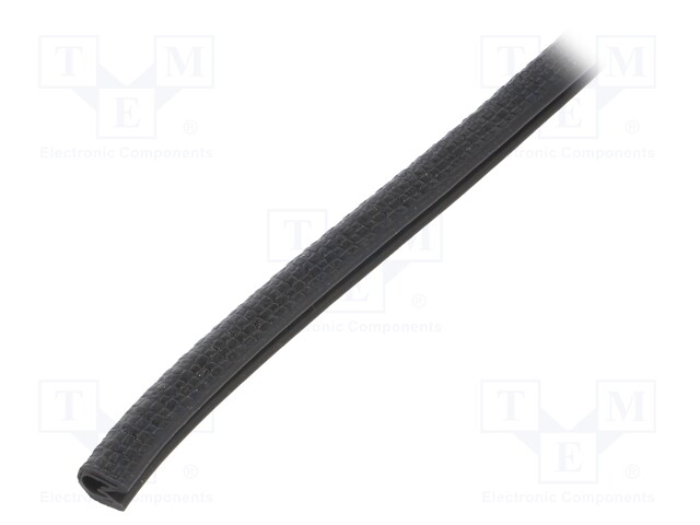 Hole and edge shield; PVC; L: 20m; black; H: 9.5mm; W: 6.5mm