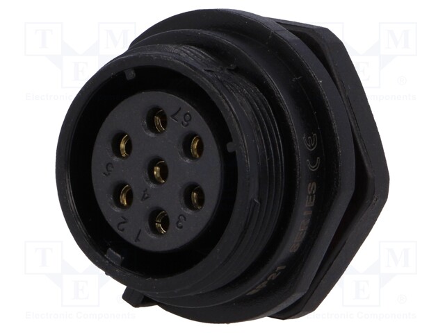 Socket; female; SP21; PIN: 7; IP68; soldering; 500V; 1.5mm2; 15A