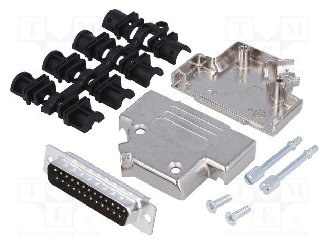 D-Sub; PIN: 25; plug; male; turned contacts; angled 45°; soldering
