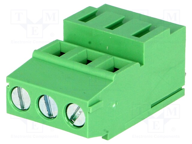 PCB terminal block; angled 90°; 5mm; ways: 3; on PCBs; 2.5mm2; 24A