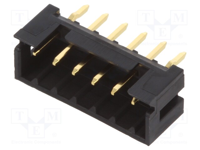 Socket; wire-wire/PCB; male; DF3; 2mm; PIN: 6; THT; on PCBs; straight