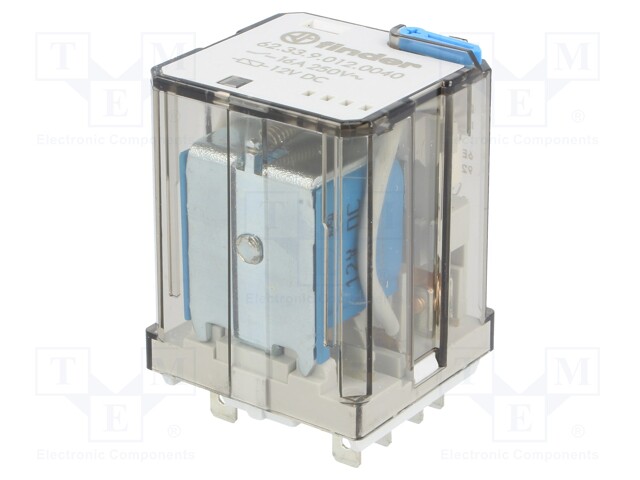 Relay: electromagnetic; 3PDT; 12VDC; 16A/250VAC; 16A/30VDC; 110Ω