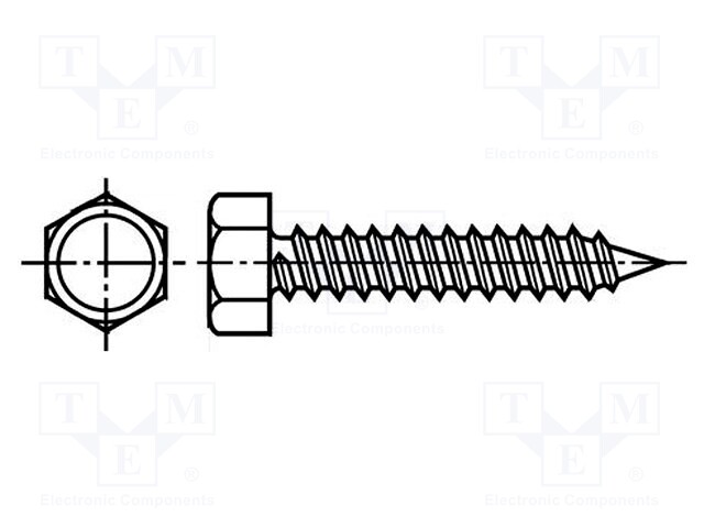 Screw; 6,3x32; Head: hexagonal; none; hardened steel; zinc; BN: 2707