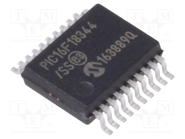 PIC microcontroller; Memory: 7kB; SRAM: 512B; EEPROM: 256B; SMD