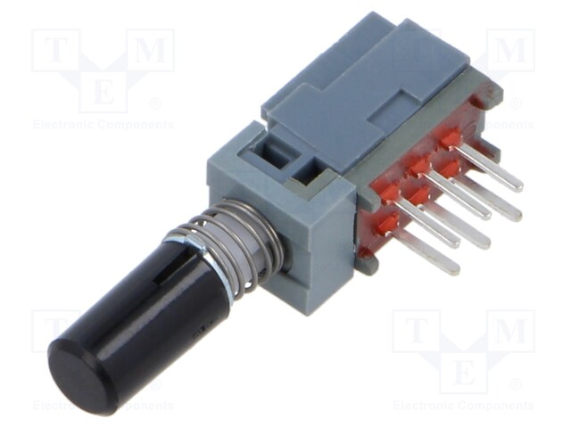 Switch: push-button; Pos: 2; DPDT; 0.1A/30VDC; black; Illumin: none