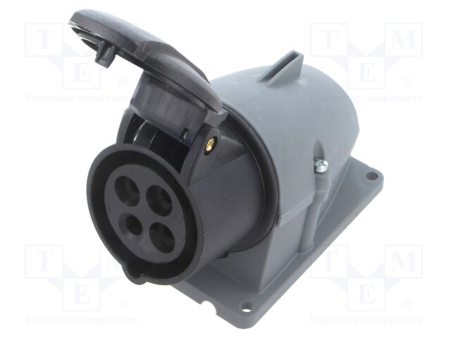 Connector: AC supply 3-phase; socket; female; angled; IP44; 16A