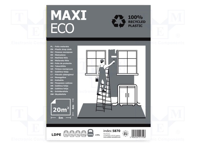 Painting foil; L: 5m; Width: 4m; black