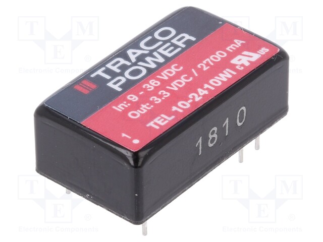 Converter: DC/DC; 10W; Uin: 9÷36V; Uout: 3.3VDC; Iout: 2700mA; DIP16
