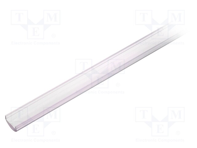 Cover for LED profiles; transparent; 1m; V: C,lens; push-in