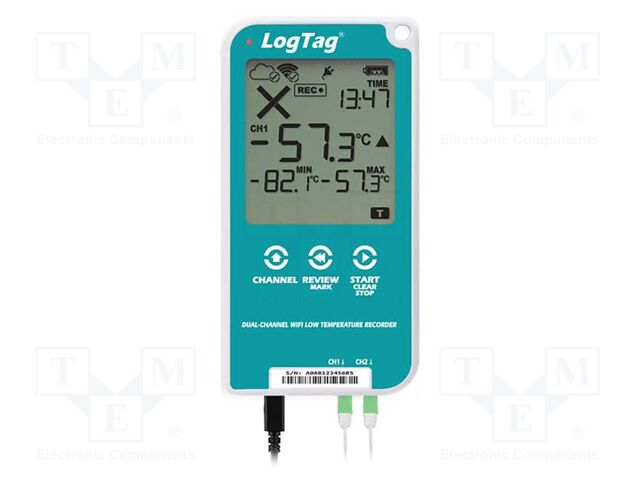 Data logger; temperature (external probe required); IP51; Ch: 2