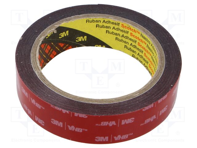 Tape: fixing; W: 25mm; L: 5.5m; Thk: 0.4mm; acrylic; 121°C,max.149°C