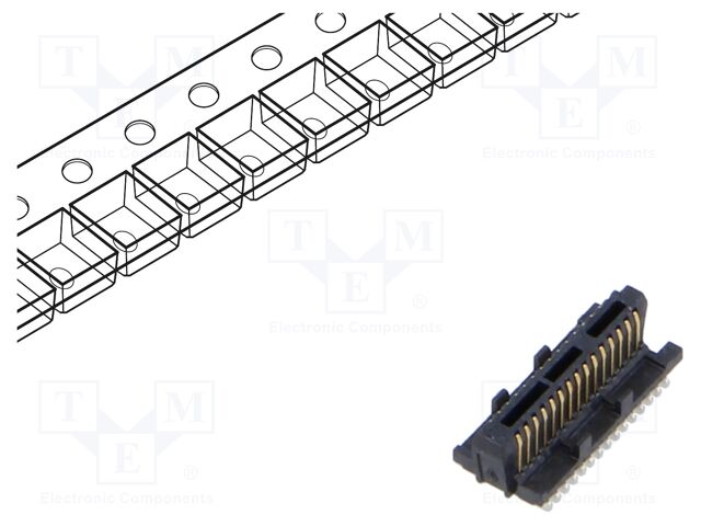 Connector: PCB to PCB; male; PIN: 15; 0.5mm; ST5; gold-plated; SMT