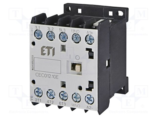 Contactor: 3-pole; NO x3; Auxiliary contacts: NO; 24VAC; 22A; CEC