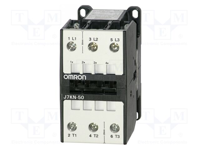 Contactor: 3-pole; NO x3; 400VAC; 50A; for DIN rail mounting; J7KN