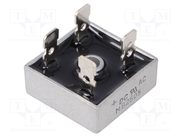 Single-phase bridge rectifier; Urmax: 50V; If: 25A; Ifsm: 400A