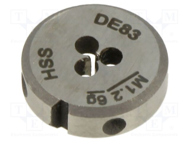 Threading die; M1,2; 0.25; high speed steel; H: 5mm; Øout: 16mm