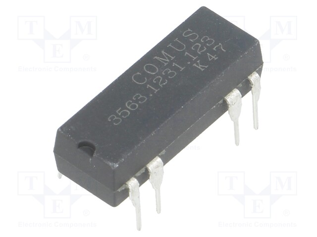 Relay: reed; SPDT; Ucoil: 12VDC; 400mA; max.100VDC; 5W; Rcoil: 500Ω