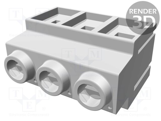 PCB terminal block; angled 90°; 10.16mm; ways: 3; on PCBs; tinned