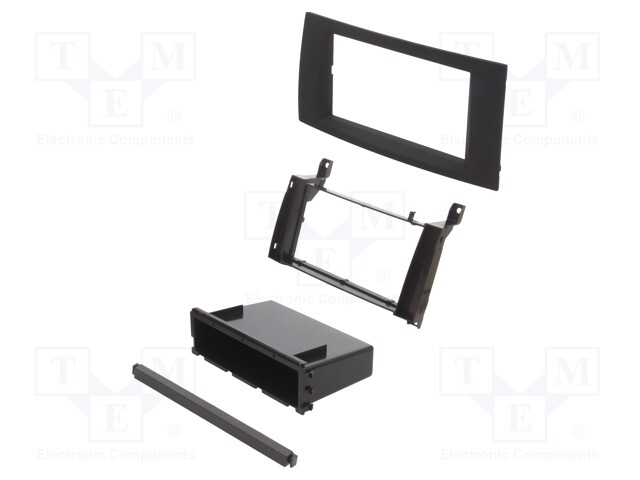Radio mounting frame; Mercedes; 2 DIN; black