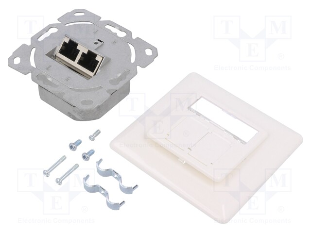 Socket; RJ45; Cat: 6a; shielded,double; 22AWG÷24AWG; Colour: white