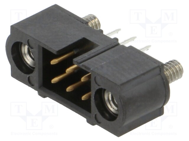 3+3 Pos. Male DIL Vertical Throughboard Conn. Jackscrews