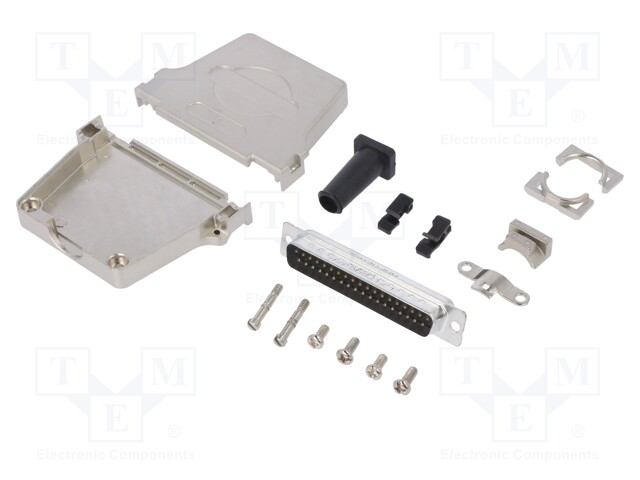 D-Sub; PIN: 37; male; shielded,with strain relief; straight