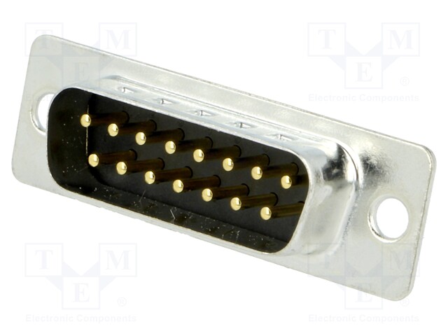 D-Sub; PIN: 15; socket; male; turned contacts; straight; THT