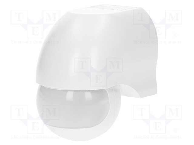 Motion sensor; wall mount; 230VAC; IP44; 12m; Range: 10s÷7min; 180°