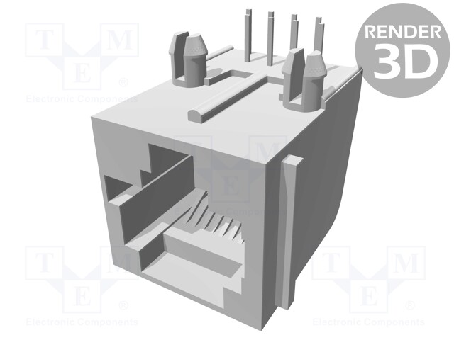 Socket; RJ45; PIN: 8; Layout: 8p8c; THT; on PCBs