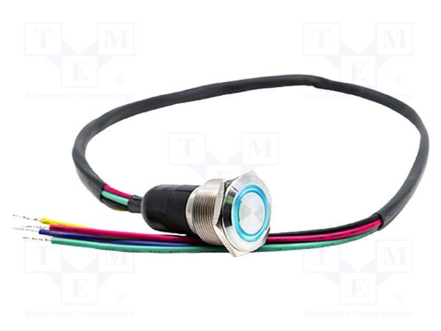 Switch: vandal resistant; SPDT; 3A/250VAC; IP67; ON-(ON); blue; 3V