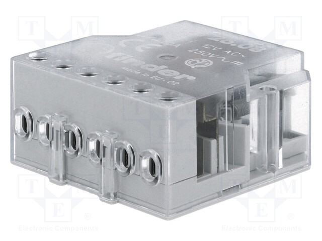 Relay: installation; bistable; NO x2; Ucoil: 12VAC; 10A; -40÷40°C