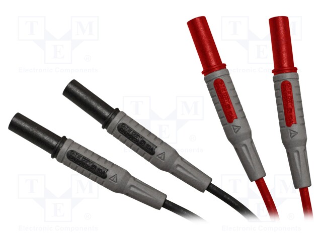 Set of test leads; Inom: 10A; Len: 1.2m; insulated; Quan: 2pcs.