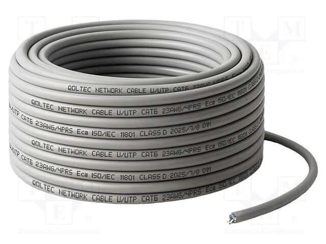 Wire; U/UTP; 4x2x23AWG; 6; wire; Cu; PVC; grey; 25m
