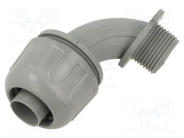 90° angled connector; M20; polyamide; Anaconda Sealtite; grey