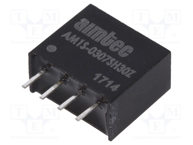 Converter: DC/DC; 1W; Uin: 2.97÷3.63V; 7.2VDC; Iout: 139mA; SIP4