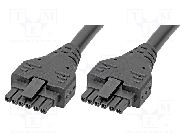 Cable: Micro-fit 3.0-Micro-fit 3.0; female; PIN: 6; Len: 3m; tinned