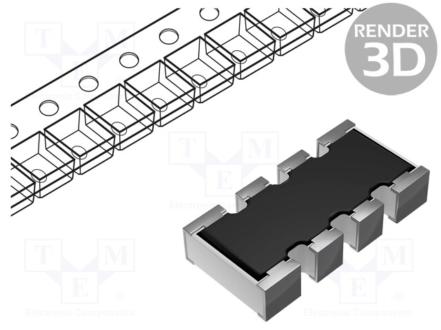 Resistor network: Y; 1kΩ; SMD; 1206; No.of resistors: 4; ±5%