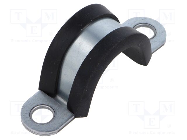Fixing clamp; ØBundle : 25mm; W: 20mm; steel; Cover material: EPDM