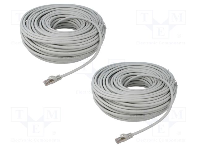 Patch cord; S/FTP; 6a; solid; Cu; LSZH; grey; 40m; 27AWG; Cablexpert