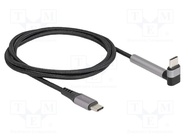 Cable; USB C plug,USB C plug 90° up/down; 1.5m; black; 480Mbps