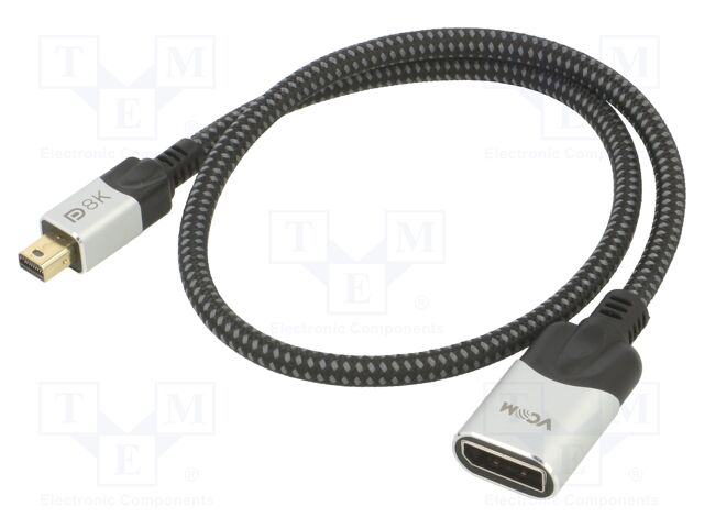Cable; DisplayPort 1.4,HDCP 2.2; 0.5m; black; Insulation: PVC