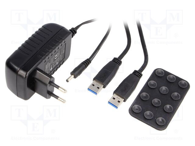 Hub USB; USB 1.1,USB 2.0,USB 3.0; black; Number of ports: 4; 0.4m