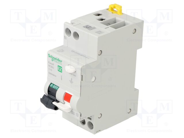 RCBO breaker; Inom: 10A; Ires: 30mA; Poles: 1+N; 230VAC; IP20; RCBO