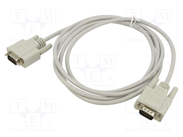Cable; D-Sub 9pin plug,both sides; 2m; beige