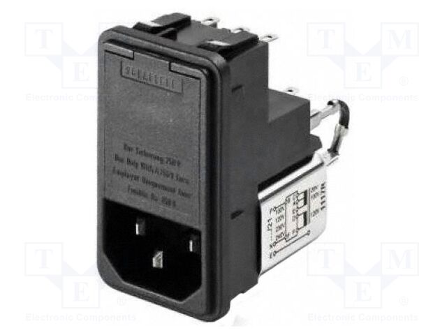 Connector: AC supply; socket; male; 2A; 250VAC; -25÷85°C; 700uH