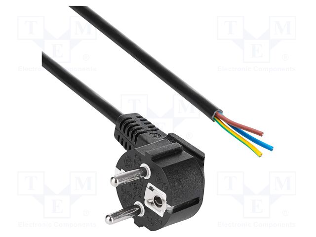 Cable; 3x1.5mm; CEE 7/7 (E/F) plug angled,wires,SCHUKO plug