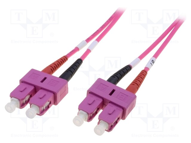 Fiber patch cord; OM4; SC/PC,both sides; 3m; LSZH; purple