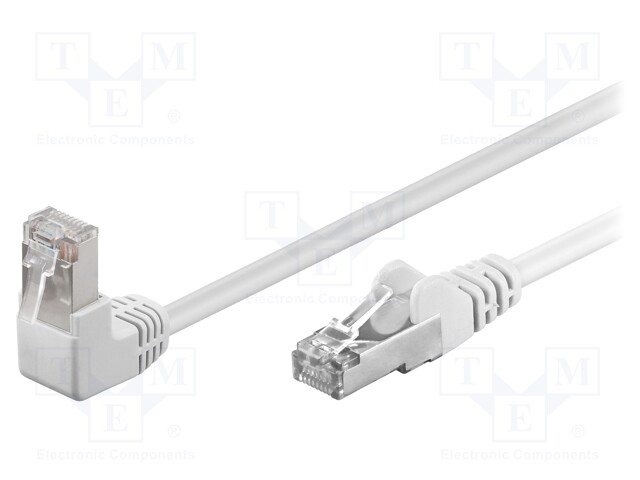 Patch cord; F/UTP; 5e; stranded; CCA; PVC; white; 1m; 26AWG